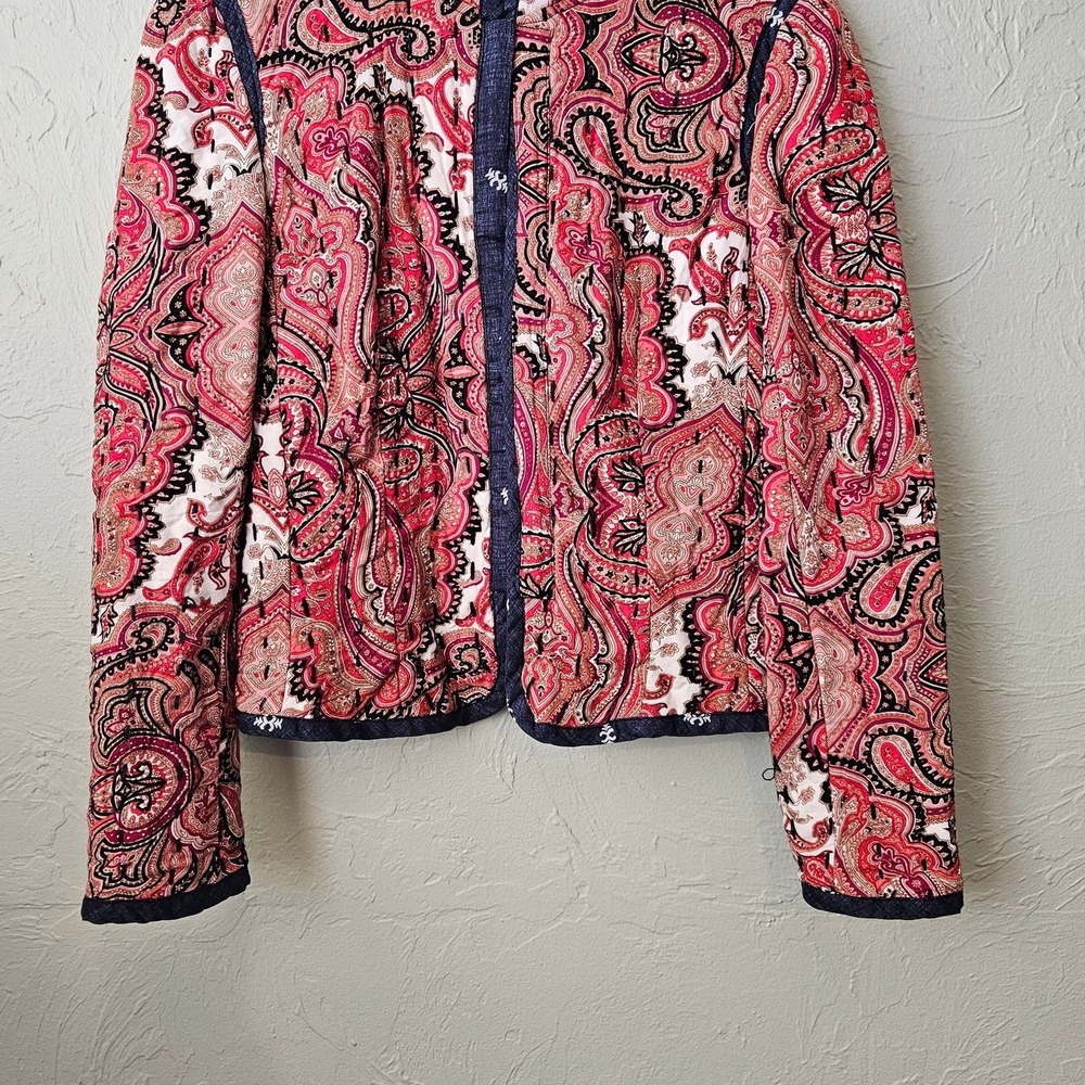 Anthropologie Waverly Paisley Red & Pink Quilted Jacket‎